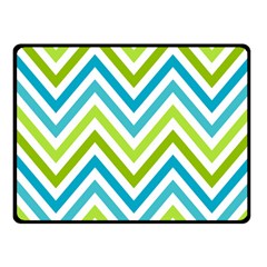 Green Chevron One Side Fleece Blanket (small) by GardenOfOphir