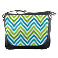 Green Chevron Messenger Bag by GardenOfOphir