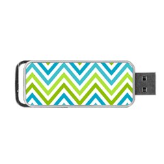 Green Chevron Portable Usb Flash (one Side) by GardenOfOphir