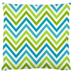 Green Chevron Standard Premium Plush Fleece Cushion Case (two Sides) by GardenOfOphir