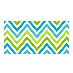 Green Chevron Satin Wrap 35  X 70  by GardenOfOphir