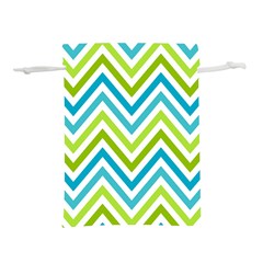 Green Chevron Lightweight Drawstring Pouch (l) by GardenOfOphir