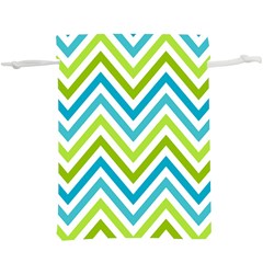 Green Chevron Lightweight Drawstring Pouch (xl) by GardenOfOphir