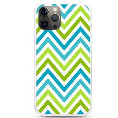 Green Chevron Iphone 12 Pro Max Tpu Uv Print Case by GardenOfOphir