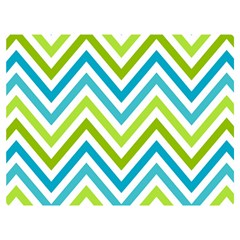 Green Chevron One Side Premium Plush Fleece Blanket (extra Small) by GardenOfOphir