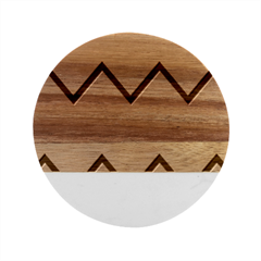 Cevron Marble Wood Coaster (round) by GardenOfOphir