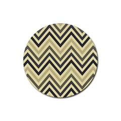 Mute Chevron Rubber Round Coaster (4 pack)