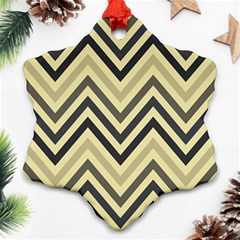 Mute Chevron Snowflake Ornament (two Sides) by GardenOfOphir