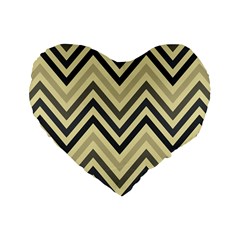 Mute Chevron Standard 16  Premium Flano Heart Shape Cushions by GardenOfOphir