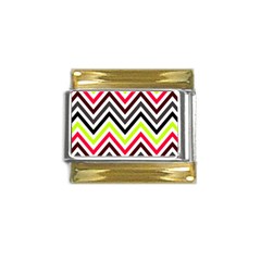 Chevron Gold Trim Italian Charm (9mm) by GardenOfOphir