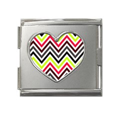 Chevron Mega Link Heart Italian Charm (18mm) by GardenOfOphir