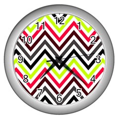 Chevron Wall Clock (silver) by GardenOfOphir