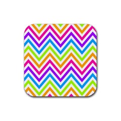 Bright Chevron Rubber Coaster (square) by GardenOfOphir