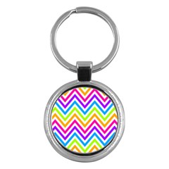 Bright Chevron Key Chain (round) by GardenOfOphir