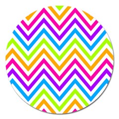 Bright Chevron Magnet 5  (round) by GardenOfOphir