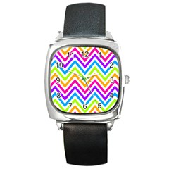 Bright Chevron Square Metal Watch by GardenOfOphir