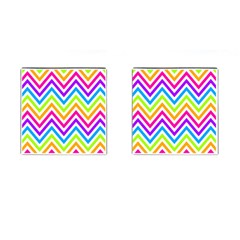 Bright Chevron Cufflinks (square) by GardenOfOphir