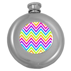 Bright Chevron Round Hip Flask (5 Oz) by GardenOfOphir