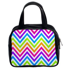 Bright Chevron Classic Handbag (two Sides) by GardenOfOphir