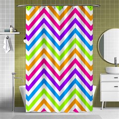 Bright Chevron Shower Curtain 48  X 72  (small)  by GardenOfOphir