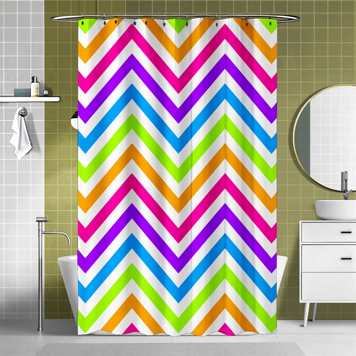 Bright Chevron Shower Curtain 48  x 72  (Small) 