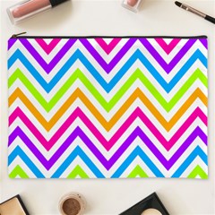 Bright Chevron Cosmetic Bag (xxxl) by GardenOfOphir