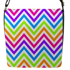 Bright Chevron Flap Closure Messenger Bag (s) by GardenOfOphir