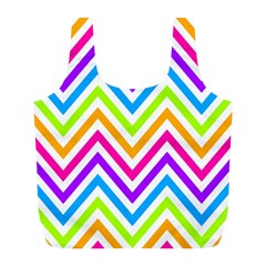 Bright Chevron Full Print Recycle Bag (l) by GardenOfOphir