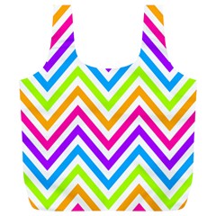 Bright Chevron Full Print Recycle Bag (xl) by GardenOfOphir