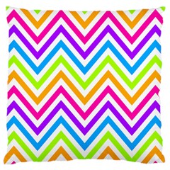 Bright Chevron Standard Premium Plush Fleece Cushion Case (one Side) by GardenOfOphir