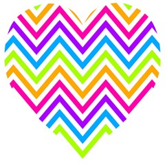 Bright Chevron Wooden Puzzle Heart by GardenOfOphir