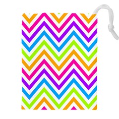 Bright Chevron Drawstring Pouch (4xl) by GardenOfOphir