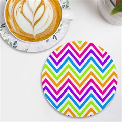 Bright Chevron Uv Print Round Tile Coaster by GardenOfOphir