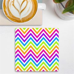 Bright Chevron Uv Print Square Tile Coaster  by GardenOfOphir