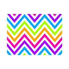 Bright Chevron One Side Premium Plush Fleece Blanket (mini) by GardenOfOphir