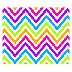 Bright Chevron One Side Premium Plush Fleece Blanket (small) by GardenOfOphir