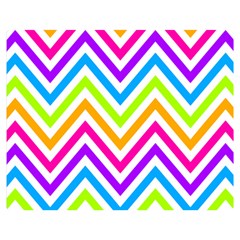 Bright Chevron One Side Premium Plush Fleece Blanket (medium) by GardenOfOphir