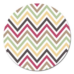 Colorful Chevron Magnet 5  (round) by GardenOfOphir