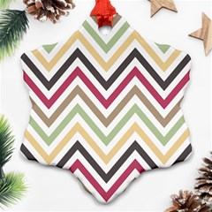 Colorful Chevron Snowflake Ornament (two Sides) by GardenOfOphir