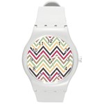 Colorful Chevron Round Plastic Sport Watch (M) Front