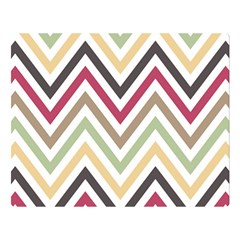 Colorful Chevron One Side Premium Plush Fleece Blanket (large) by GardenOfOphir