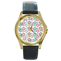 Pattern 105 Round Gold Metal Watch by GardenOfOphir