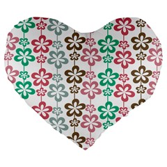 Pattern 105 Large 19  Premium Flano Heart Shape Cushions by GardenOfOphir