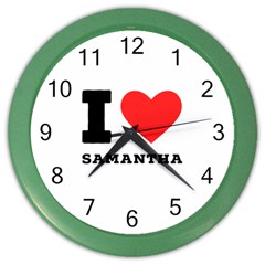 I Love Samantha Color Wall Clock by ilovewhateva