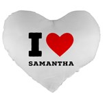 I love samantha Large 19  Premium Flano Heart Shape Cushions Front