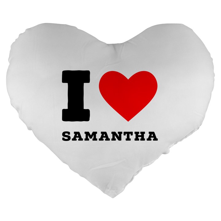 I love samantha Large 19  Premium Flano Heart Shape Cushions