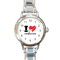 I Love Christine Round Italian Charm Watch by ilovewhateva