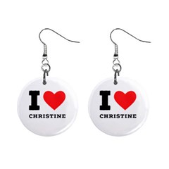 I Love Christine Mini Button Earrings by ilovewhateva