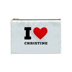 I Love Christine Cosmetic Bag (medium) by ilovewhateva