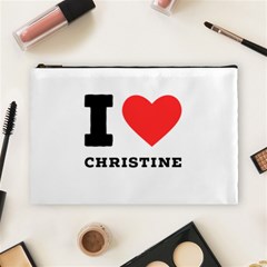 I Love Christine Cosmetic Bag (large) by ilovewhateva